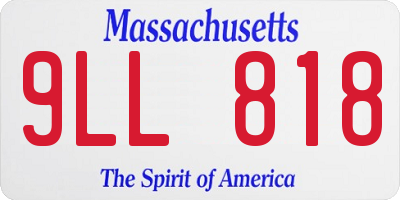 MA license plate 9LL818