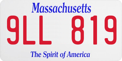 MA license plate 9LL819