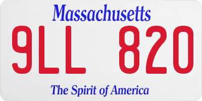MA license plate 9LL820