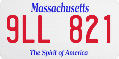 MA license plate 9LL821