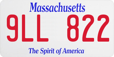 MA license plate 9LL822