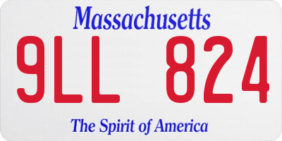 MA license plate 9LL824