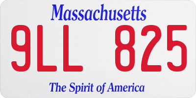 MA license plate 9LL825