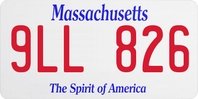 MA license plate 9LL826