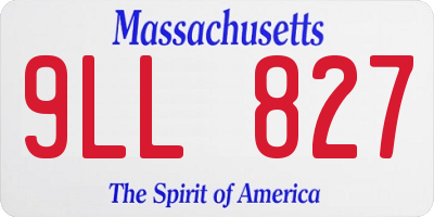 MA license plate 9LL827