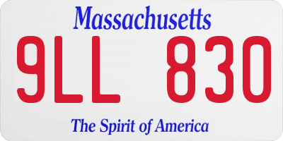 MA license plate 9LL830