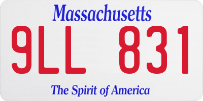 MA license plate 9LL831
