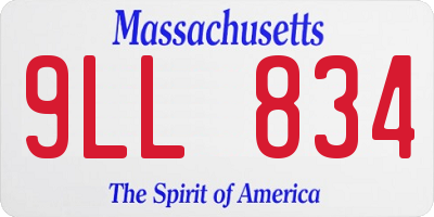 MA license plate 9LL834