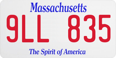MA license plate 9LL835
