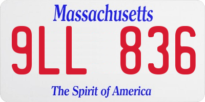 MA license plate 9LL836