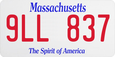 MA license plate 9LL837
