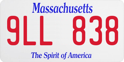 MA license plate 9LL838