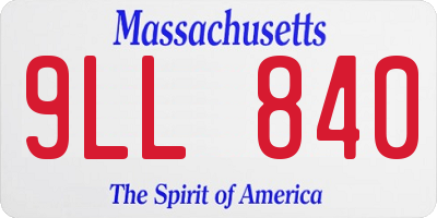 MA license plate 9LL840