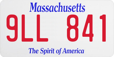 MA license plate 9LL841