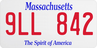 MA license plate 9LL842