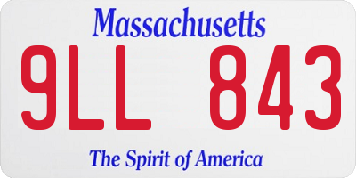 MA license plate 9LL843