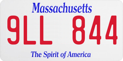 MA license plate 9LL844