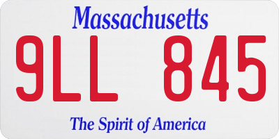 MA license plate 9LL845