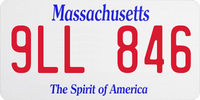 MA license plate 9LL846