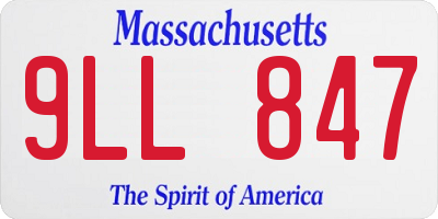 MA license plate 9LL847