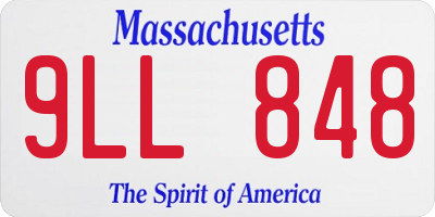 MA license plate 9LL848