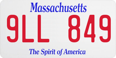 MA license plate 9LL849