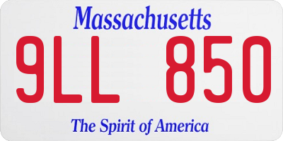 MA license plate 9LL850