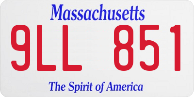 MA license plate 9LL851