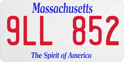 MA license plate 9LL852