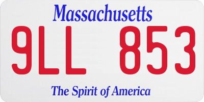 MA license plate 9LL853