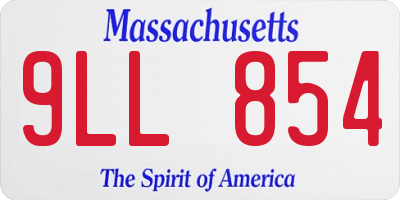 MA license plate 9LL854
