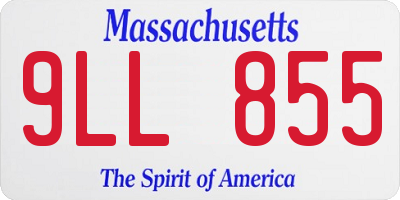 MA license plate 9LL855