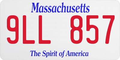 MA license plate 9LL857