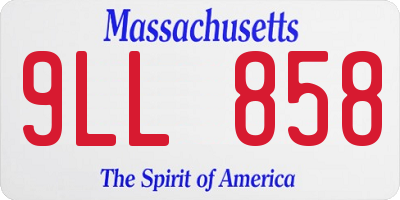 MA license plate 9LL858