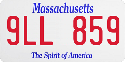 MA license plate 9LL859