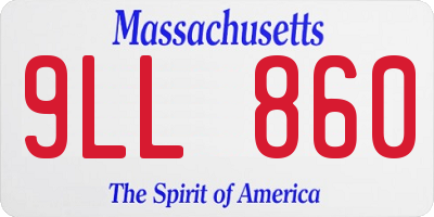 MA license plate 9LL860