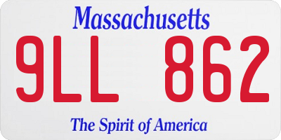 MA license plate 9LL862