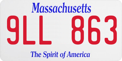 MA license plate 9LL863