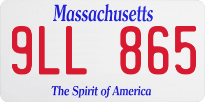 MA license plate 9LL865
