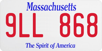 MA license plate 9LL868