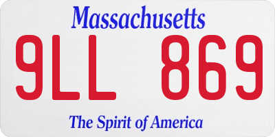MA license plate 9LL869