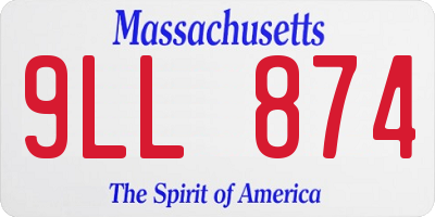 MA license plate 9LL874