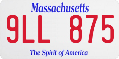 MA license plate 9LL875