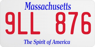 MA license plate 9LL876