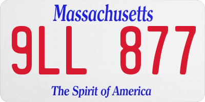 MA license plate 9LL877
