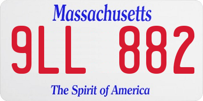 MA license plate 9LL882