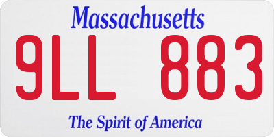 MA license plate 9LL883