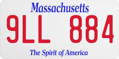 MA license plate 9LL884