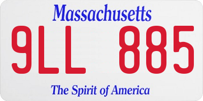 MA license plate 9LL885