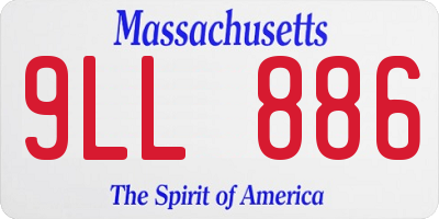 MA license plate 9LL886